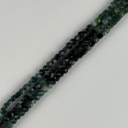 Blue Tourmaline Feceted Square Gemstone Beads