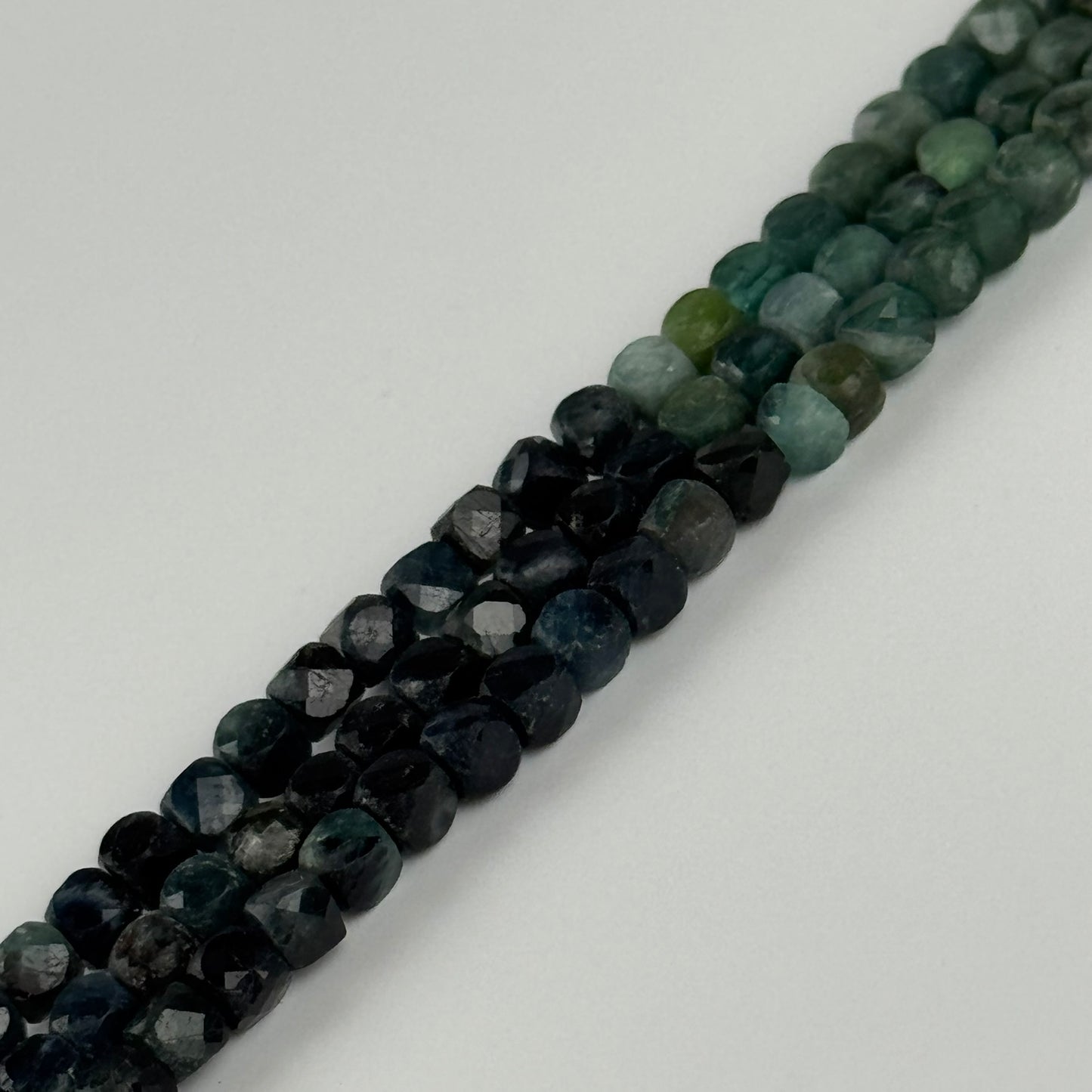 Blue Tourmaline Fecetd Square Gemstone Beads