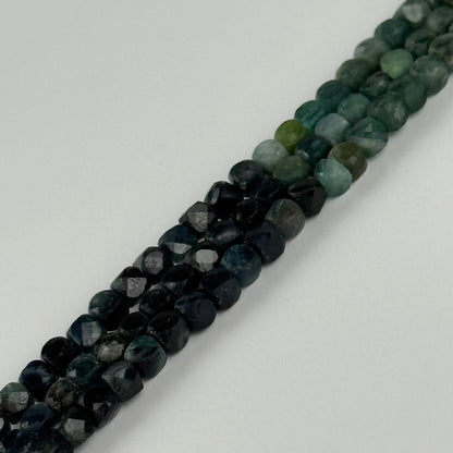 Blue Tourmaline Feceted Square Gemstone Beads