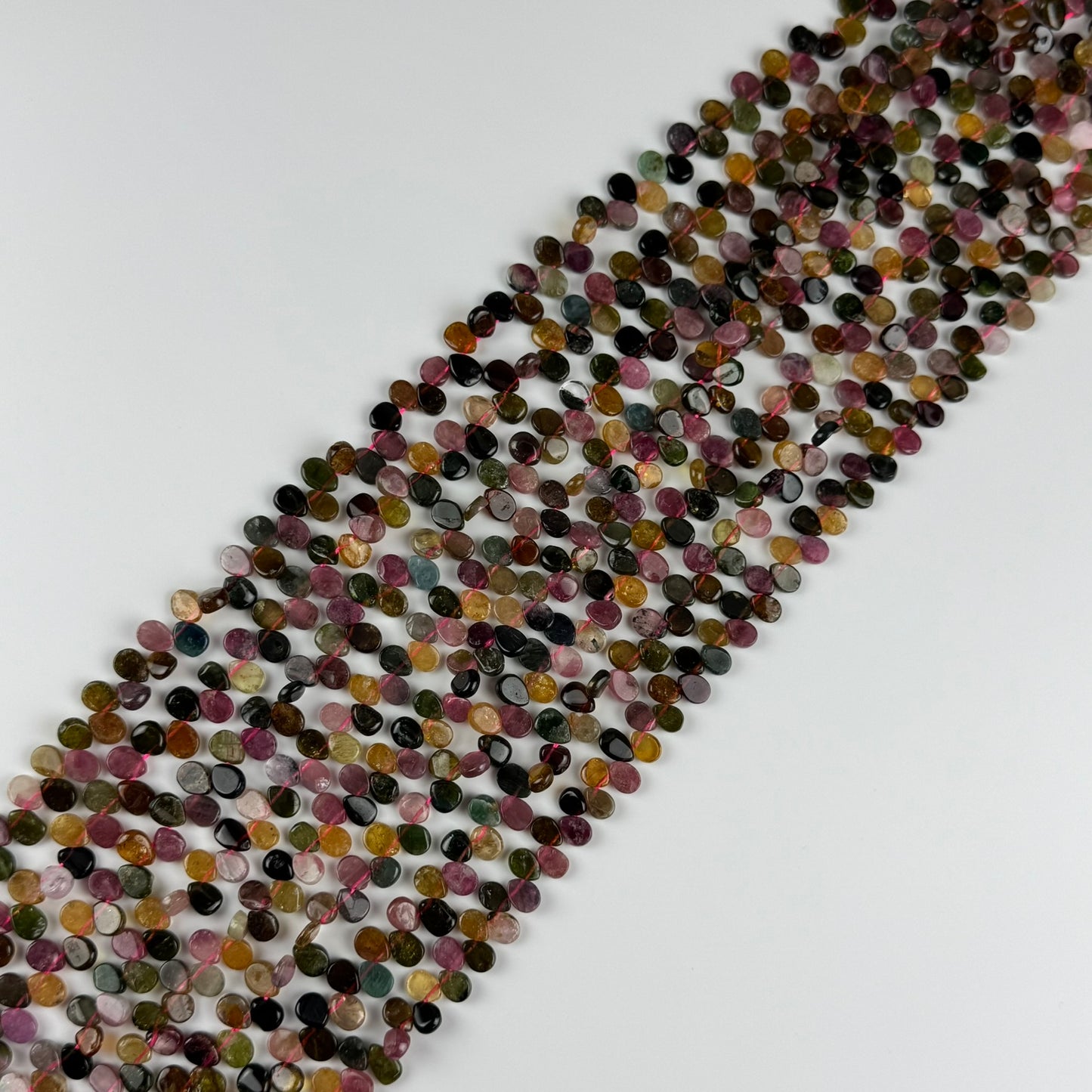 Multicolor Tourmaline Pear Shape Side-Drilled Gemstone Beads