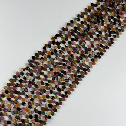 Multicolor Tourmaline Pear Shape Side-Drilled Gemstone Beads