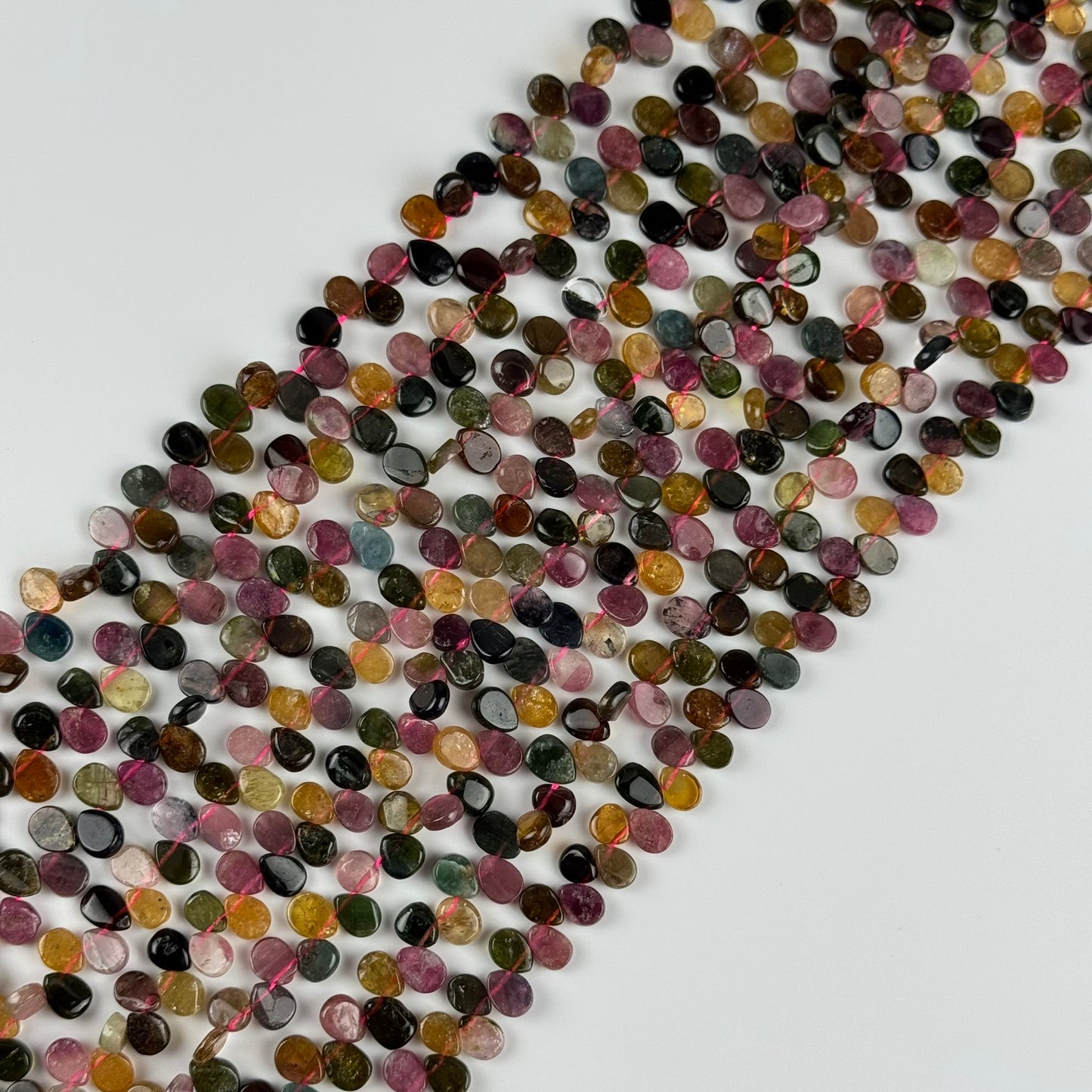 Multicolor Tourmaline Pear Shape Side-Drilled Gemstone Beads