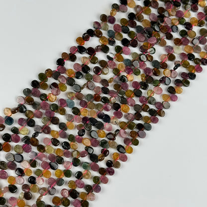 Multicolor Tourmaline Pear Shape Side-Drilled Gemstone Beads