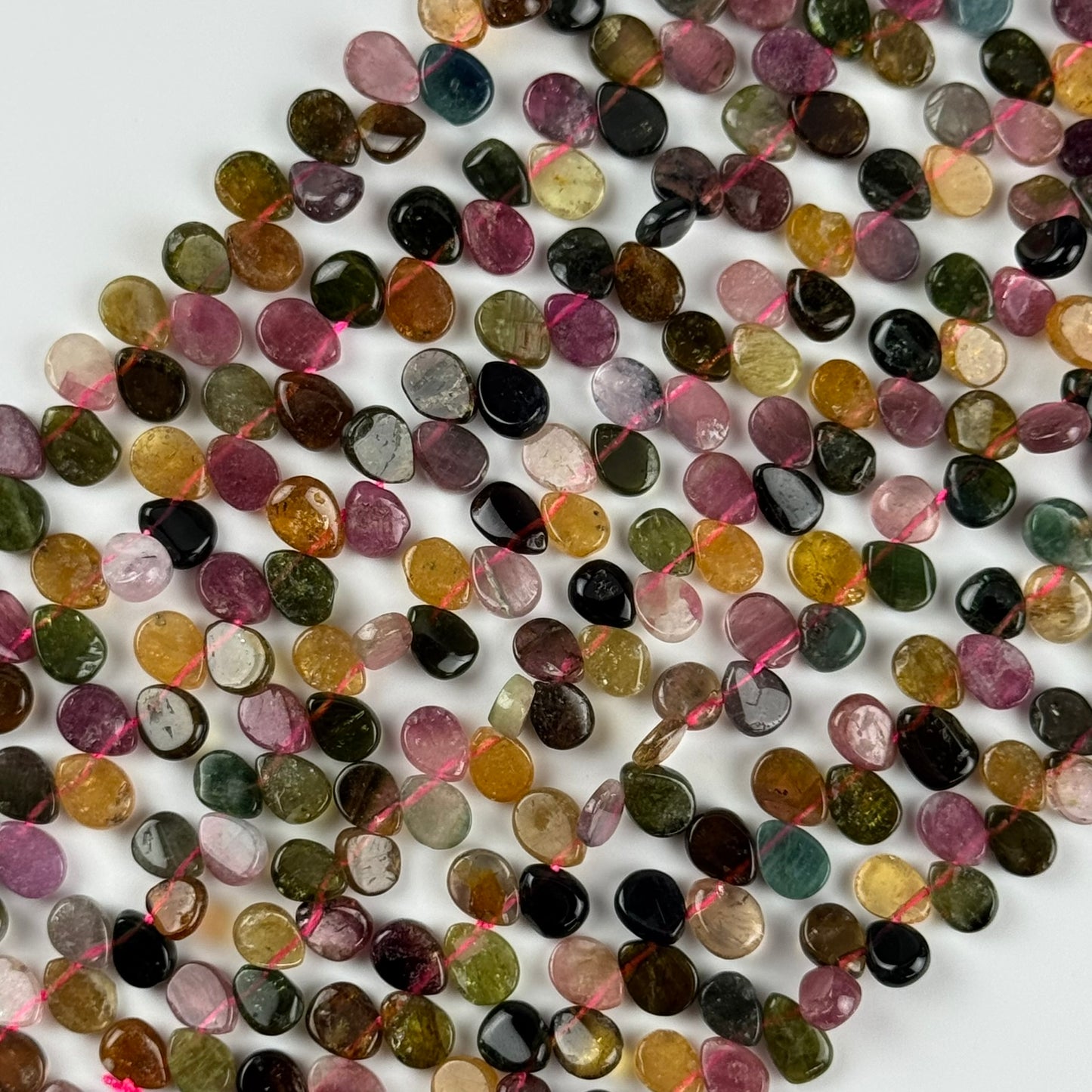 Multicolor Tourmaline Pear Shape Side-Drilled Gemstone Beads