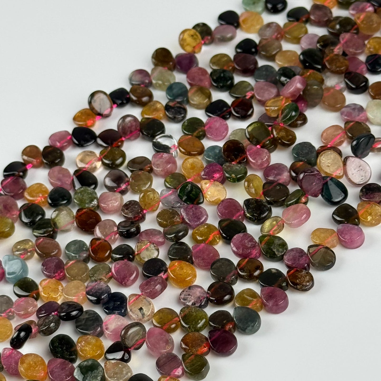 Multicolor Tourmaline Pear Shape Side-Drilled Gemstone Beads