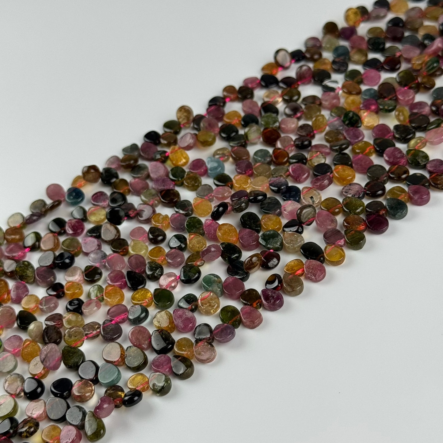 Multicolor Tourmaline Pear Shape Side-Drilled Gemstone Beads