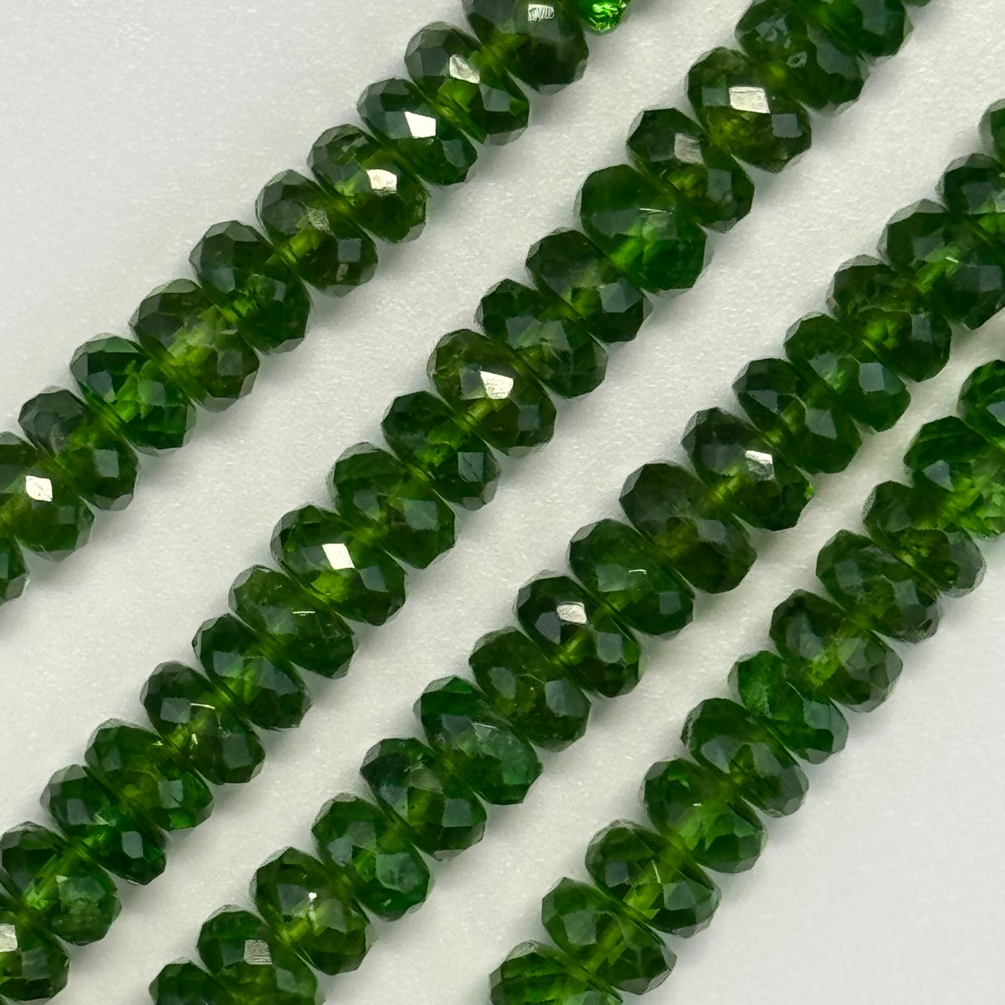 Diopside Faceted Beads - Rondelle Shape