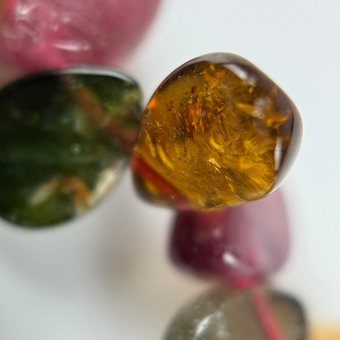 Multicolor Tourmaline Pear Shape Side-Drilled Gemstone Beads