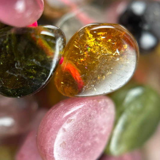 Multicolor Tourmaline Pear Shape Side-Drilled Gemstone Beads