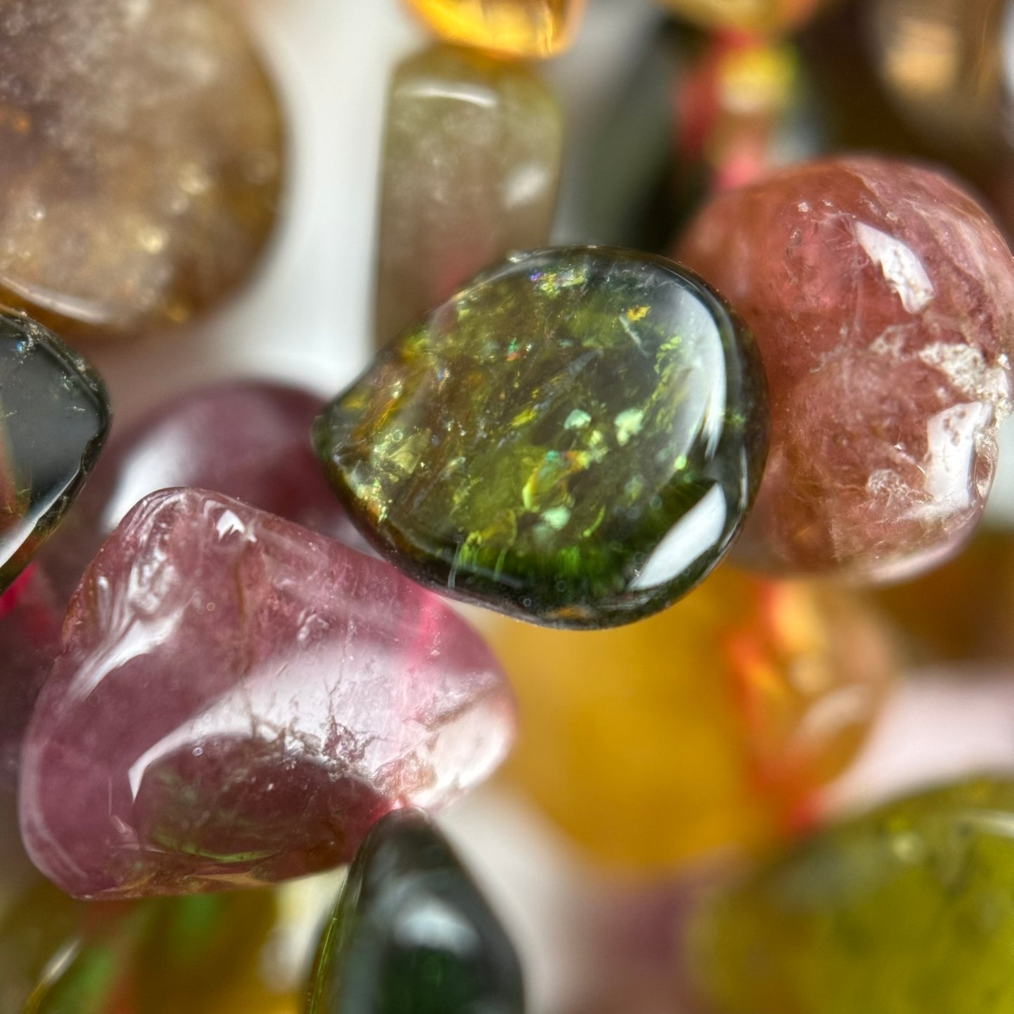 Multicolor Tourmaline Pear Shape Side-Drilled Gemstone Beads