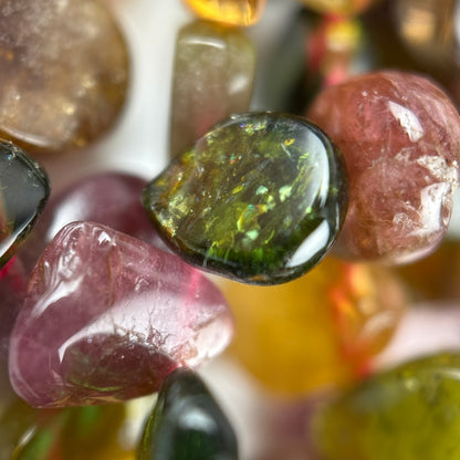 Multicolor Tourmaline Pear Shape Side-Drilled Gemstone Beads