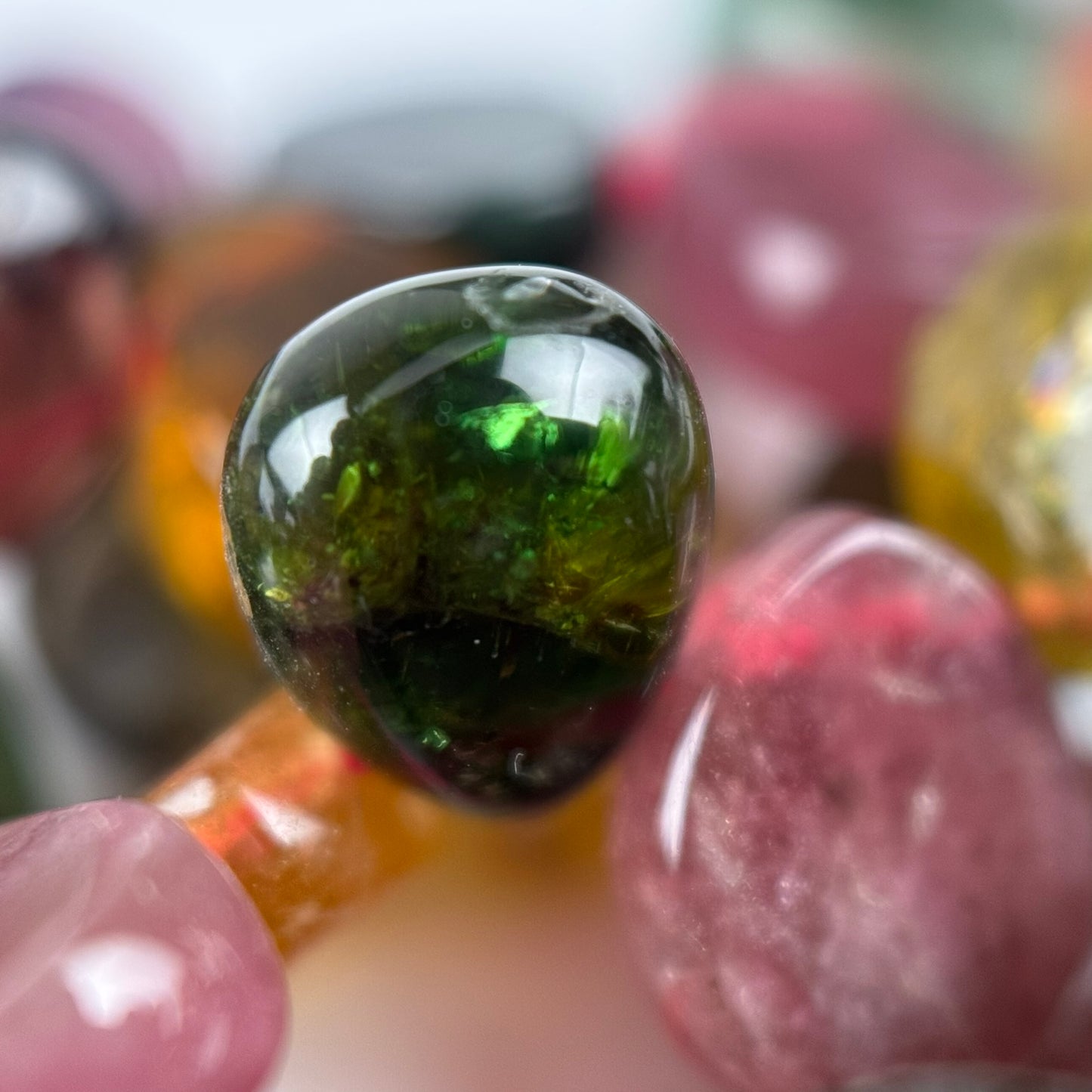 Multicolor Tourmaline Pear Shape Side-Drilled Gemstone Beads