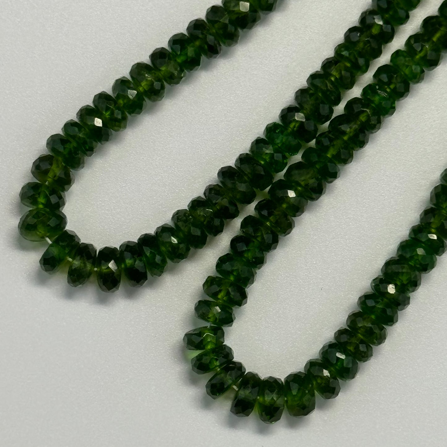 Diopside Faceted Beads - Rondelle Shape