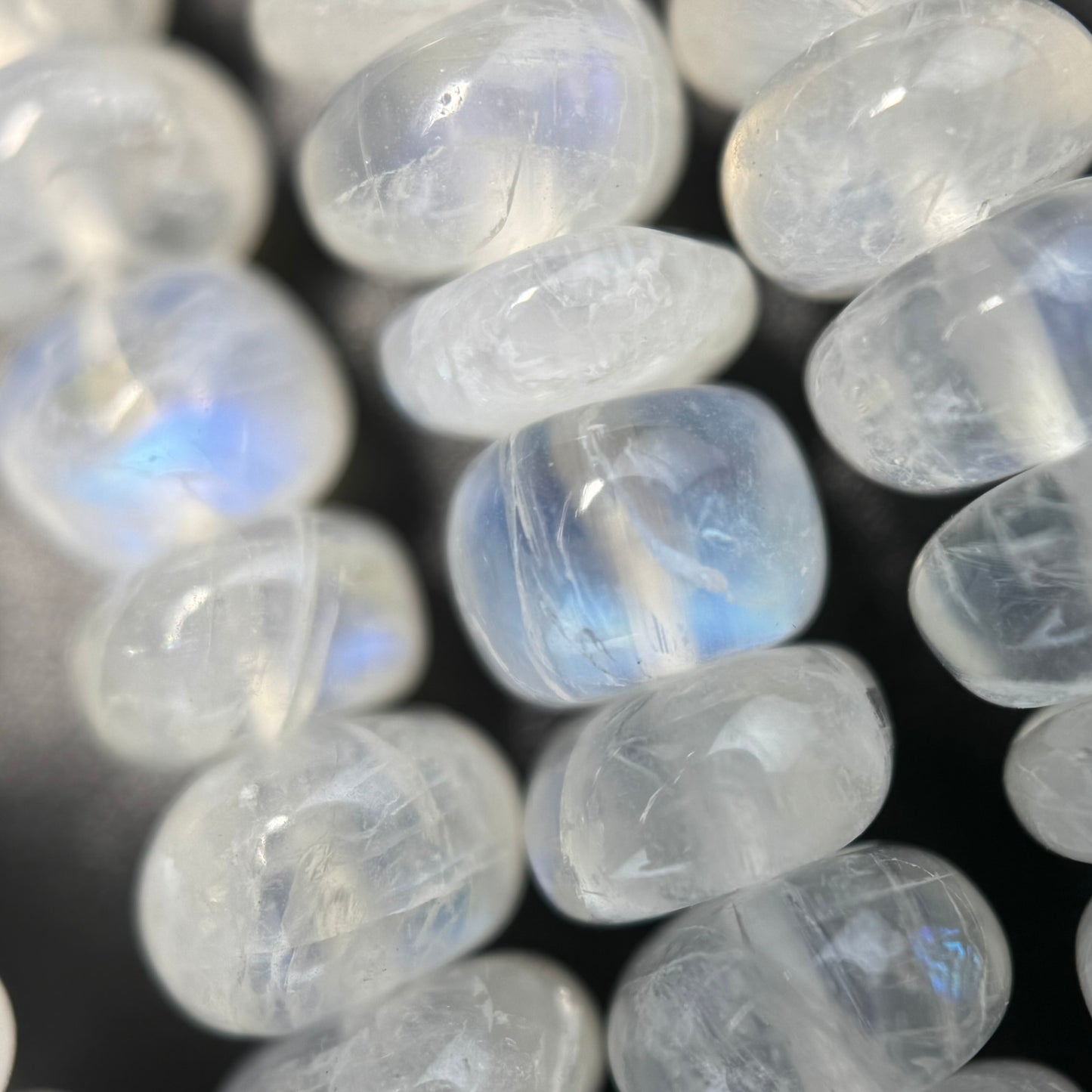 Rainbow Moonstone Rondelle Polished Gemstone Beads - (AAA Quality)