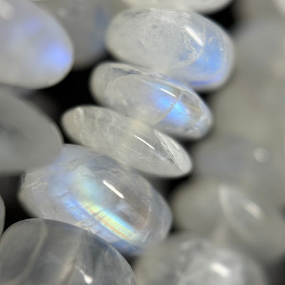 Rainbow Moonstone Rondelle Polished Gemstone Beads - (AAA Quality)