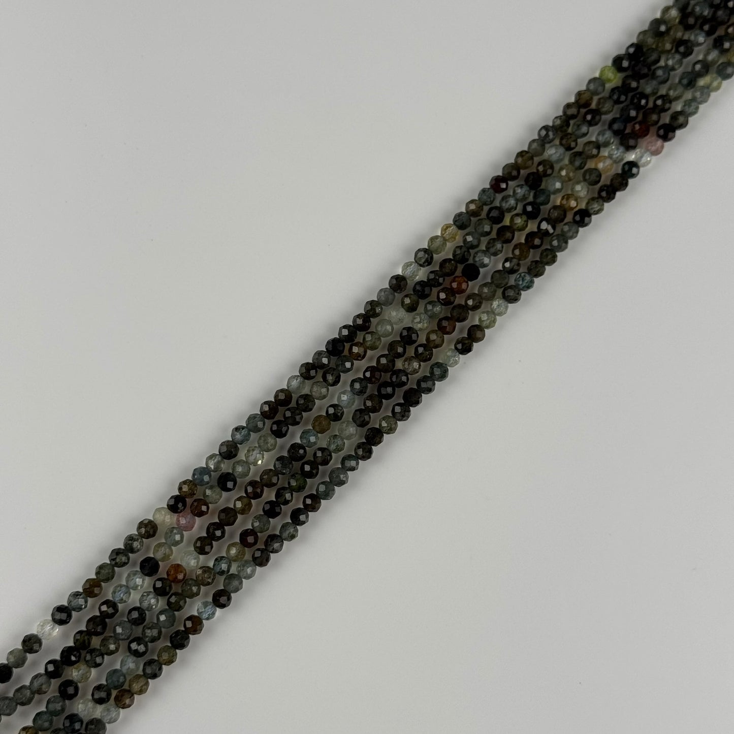 Blue Tourmaline Faceted Round Beads