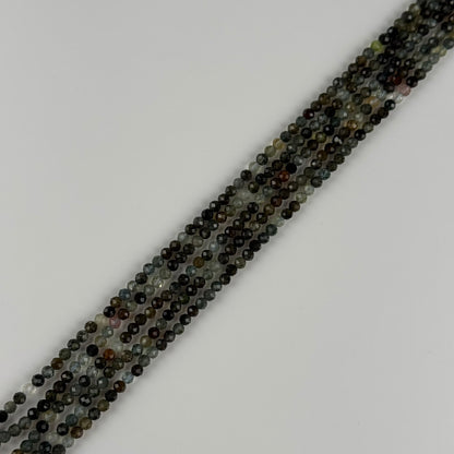 Blue Tourmaline Faceted Round Beads