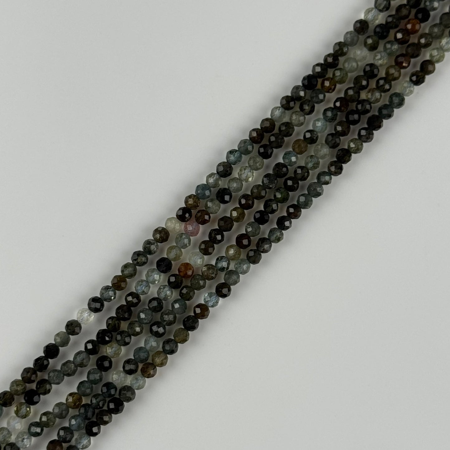 Blue Tourmaline Faceted Round Beads