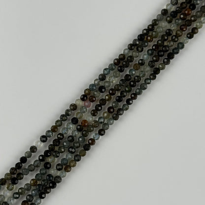 Blue Tourmaline Faceted Round Beads