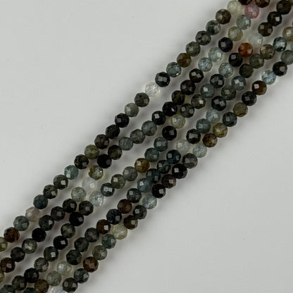 Blue Tourmaline Faceted Round Beads
