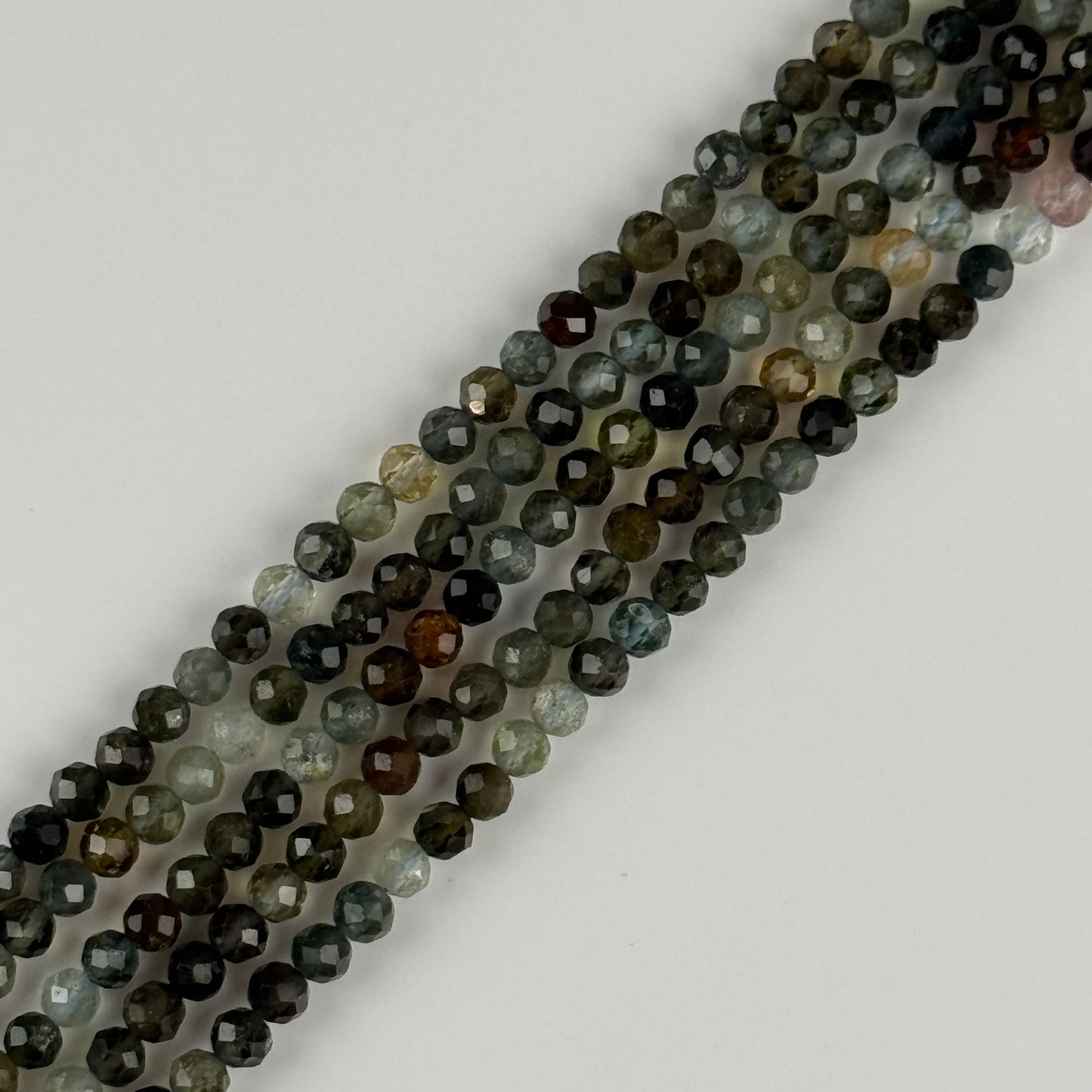 Blue Tourmaline Faceted Round Beads