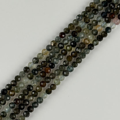 Blue Tourmaline Faceted Round Beads