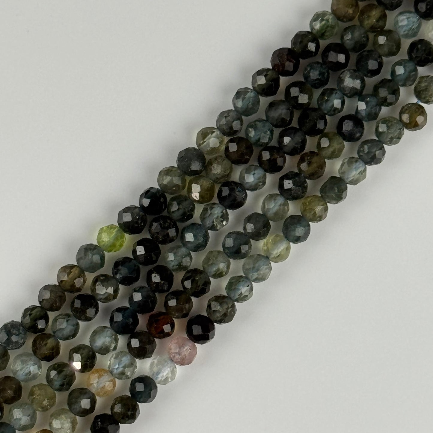 Blue Tourmaline Faceted Round Beads