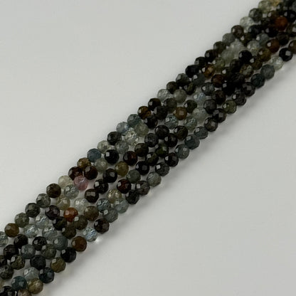 Blue Tourmaline Faceted Round Beads