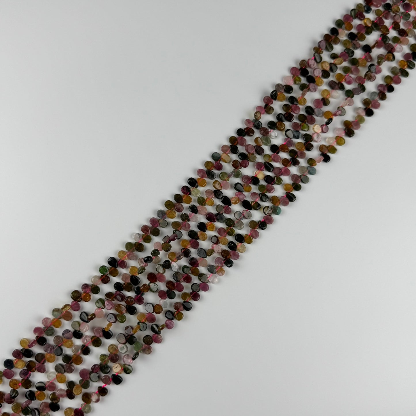 Multicolor Tourmaline Pear Shape Side-Drilled Gemstone Beads