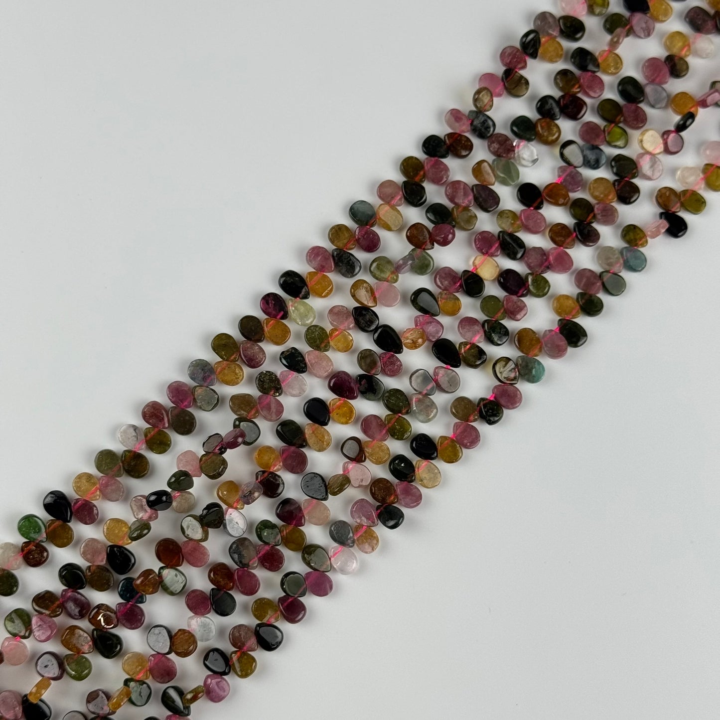 Multicolor Tourmaline Pear Shape Side-Drilled Gemstone Beads