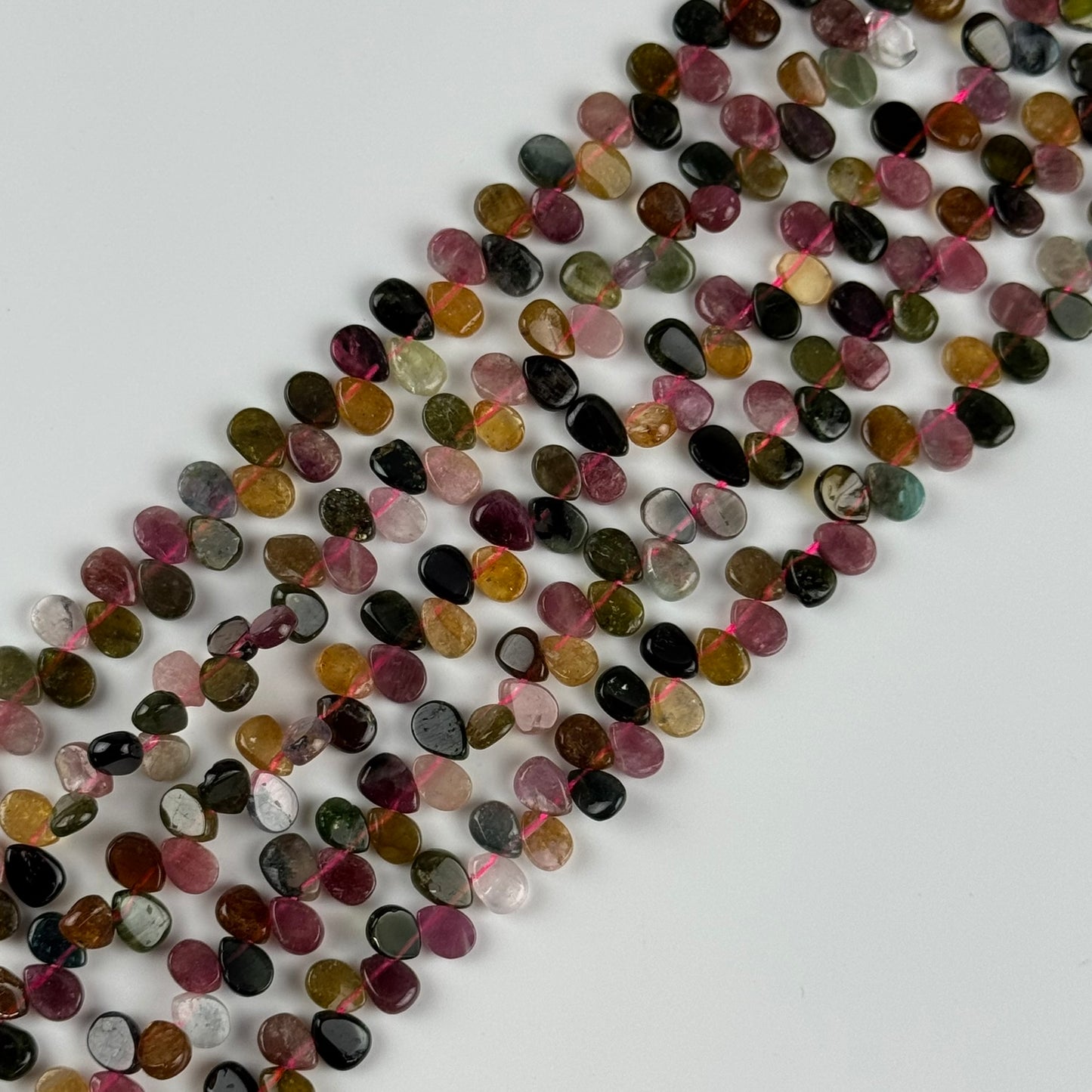 Multicolor Tourmaline Pear Shape Side-Drilled Gemstone Beads