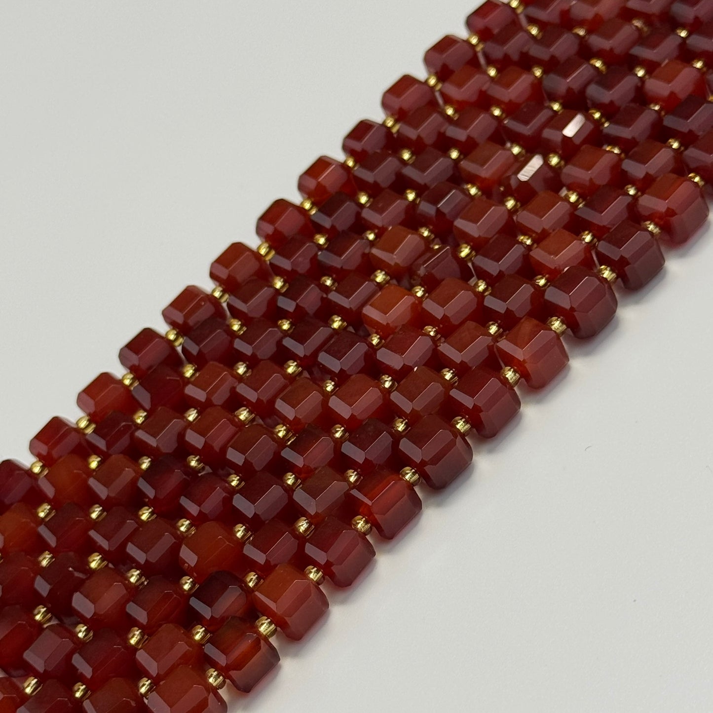 Carnelian Bevel Edge Square Beads - (AA Quality)