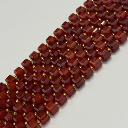 Carnelian Bevel Edge Square Gemstone Beads - (AA Quality)