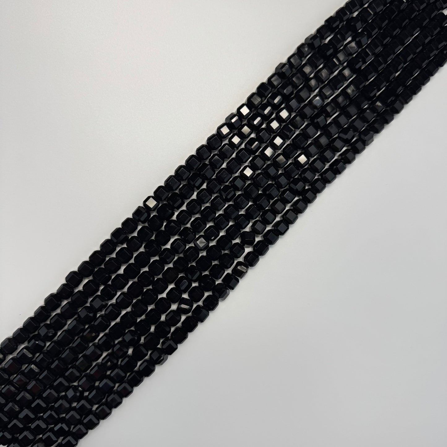 Onyx Bevel Edge Square Beads - (AA Quality)