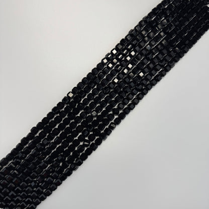 Onyx Bevel Edge Square Gemstone Beads - (AA Quality)