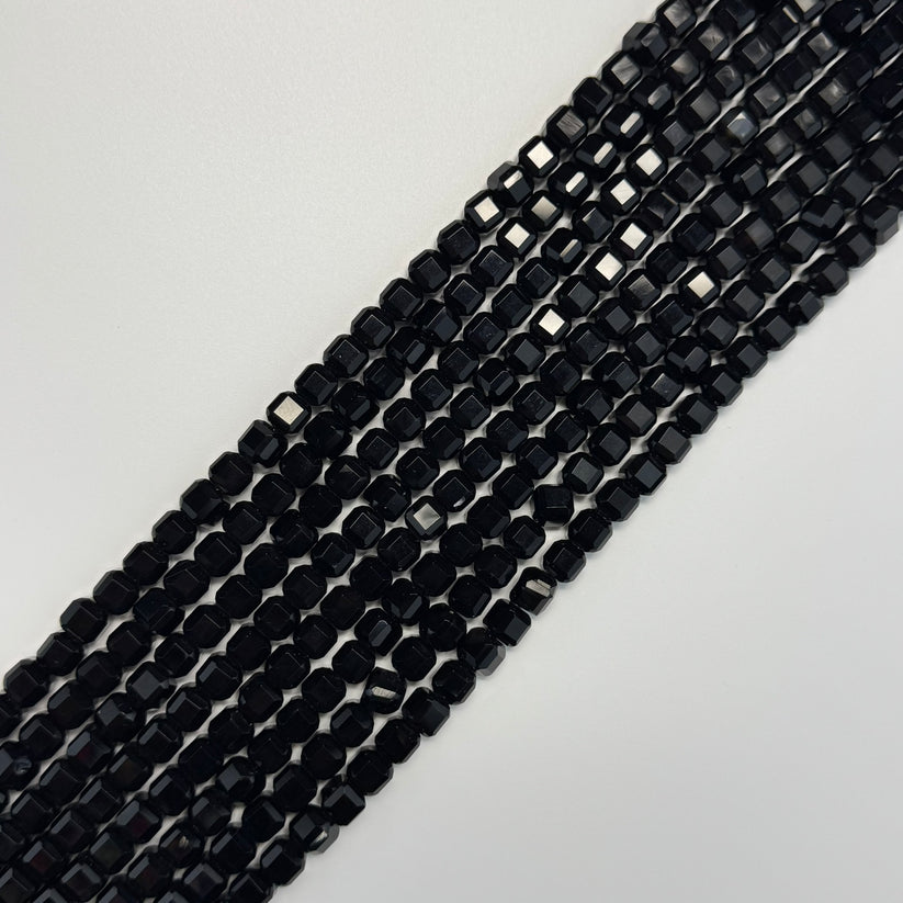 Faceted Square Semi Precious Stone Beads