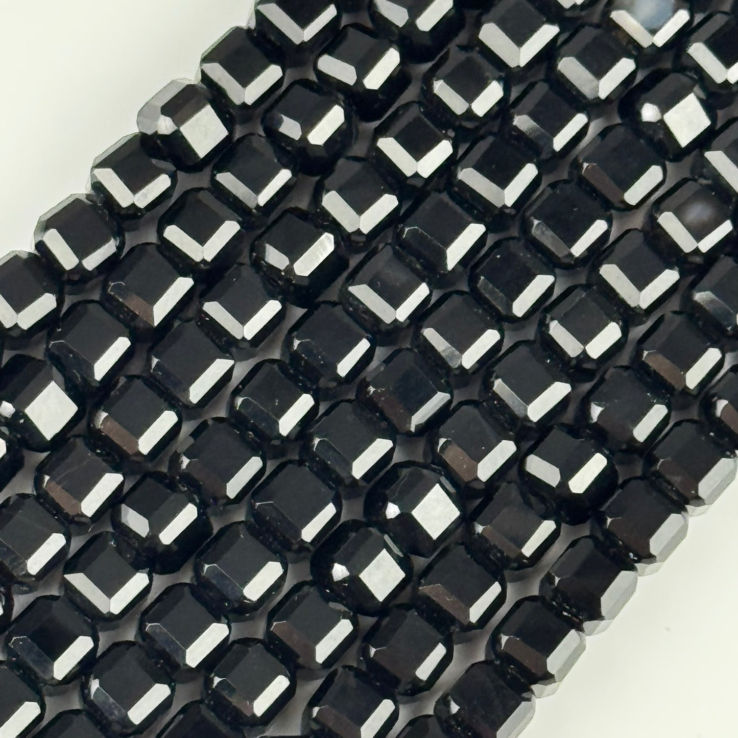 Onyx Bevel Edge Square Beads - (AA Quality)