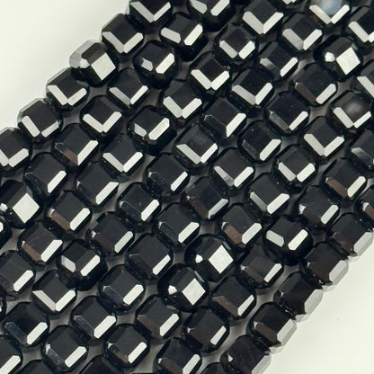 Onyx Bevel Edge Square Gemstone Beads - (AA Quality)