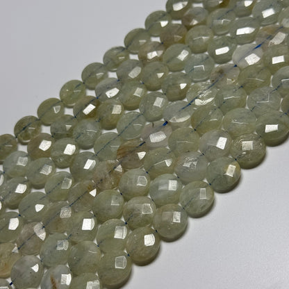 Aquamarine Green Faceted Smarties Gemstone Beads - (AA Quality)