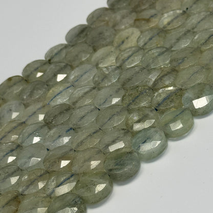 Aquamarine Green Faceted Smarties Gemstone Beads - (AA Quality)
