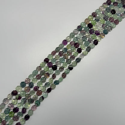 Leaf Crovel Rainbow Fluorite Gemstone Beads