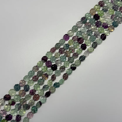Leaf Crovel Rainbow Fluorite Gemstone Beads