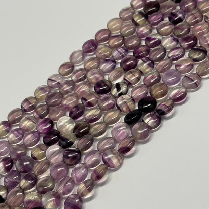 Rainbow Fluorite Polished Button Shape Gemstone Beads