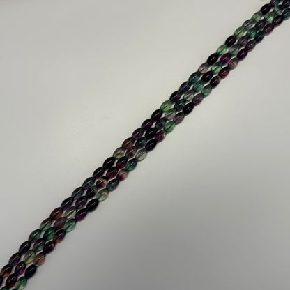 Rainbow Fluorite Polished Barrel Shape Gemstone Beads
