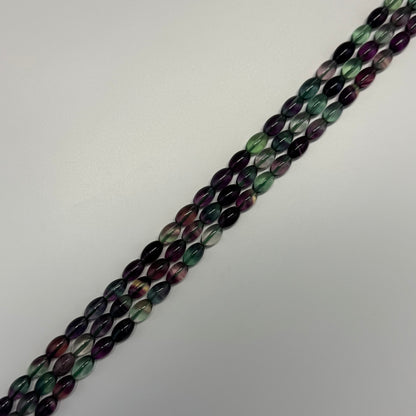 Rainbow Fluorite Polished Barrel Shape Gemstone Beads