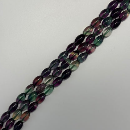 Rainbow Fluorite Polished Barrel Shape Gemstone Beads