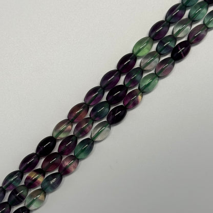 Rainbow Fluorite Polished Barrel Shape Gemstone Beads