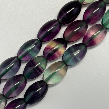 Rainbow Fluorite Polished Barrel Shape Gemstone Beads