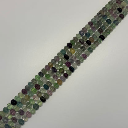 Rainbow Fluorite Carved Polished Pumpkin Shape Gemstone Beads