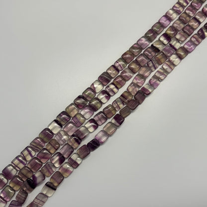 Rainbow Fluorite Polished Square Shape Gemstone Beads